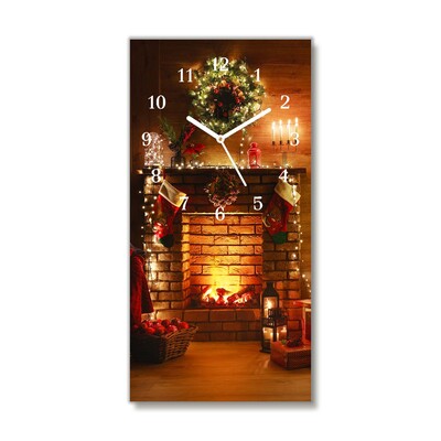 Glass Kitchen Clock Christmas Fireplace Christmas Gift