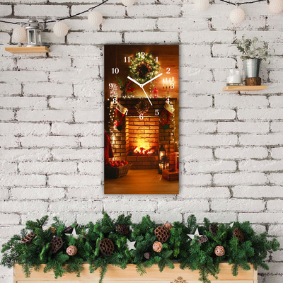 Glass Kitchen Clock Christmas Fireplace Christmas Gift