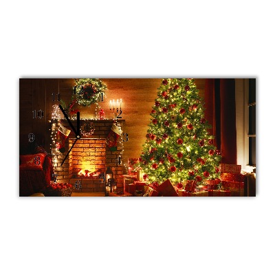 Glass Kitchen Clock Christmas Fireplace Christmas Gift