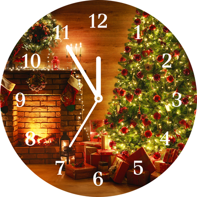 Glass Kitchen Clock Christmas Fireplace Christmas Gift