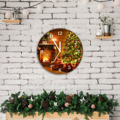Glass Kitchen Clock Christmas Fireplace Christmas Gift