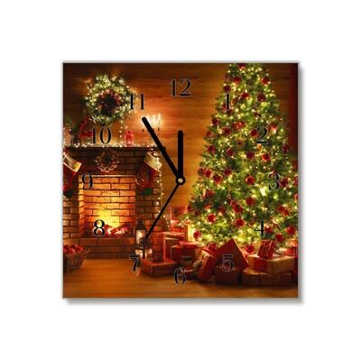 Glass Kitchen Clock Christmas Fireplace Christmas Gift