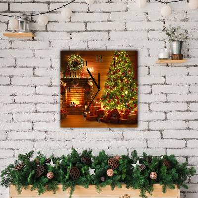 Glass Kitchen Clock Christmas Fireplace Christmas Gift