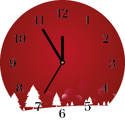 Glass Kitchen Clock Christmas tree Christmas Snowflakes