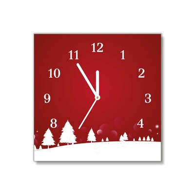 Glass Kitchen Clock Christmas tree Christmas Snowflakes
