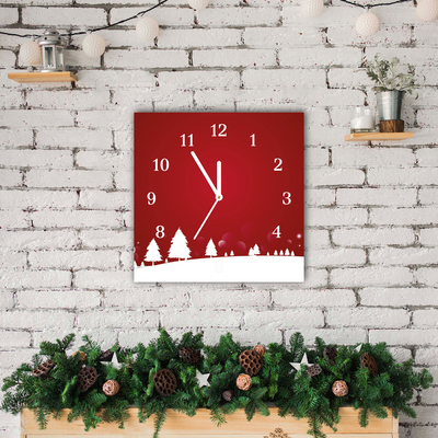 Glass Kitchen Clock Christmas tree Christmas Snowflakes