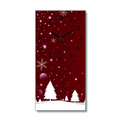 Glass Kitchen Clock Christmas tree Christmas Snowflakes