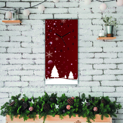 Glass Kitchen Clock Christmas tree Christmas Snowflakes