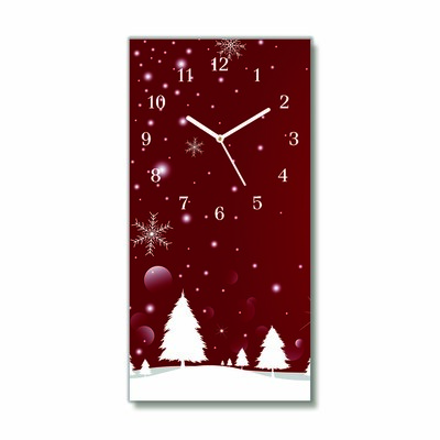 Glass Kitchen Clock Christmas tree Christmas Snowflakes