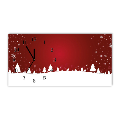 Glass Kitchen Clock Christmas tree Christmas Snowflakes