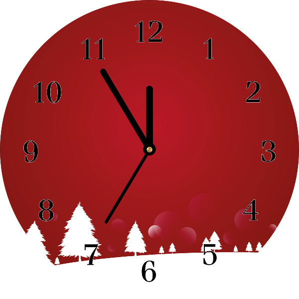 Glass Kitchen Clock Christmas tree Christmas Snowflakes