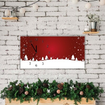 Glass Kitchen Clock Christmas tree Christmas Snowflakes