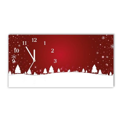 Glass Kitchen Clock Christmas tree Christmas Snowflakes