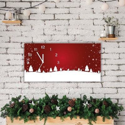 Glass Kitchen Clock Christmas tree Christmas Snowflakes