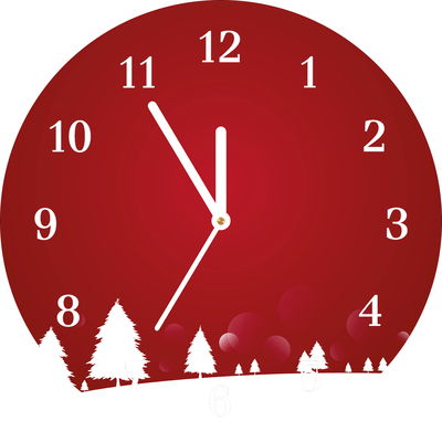 Glass Kitchen Clock Christmas tree Christmas Snowflakes