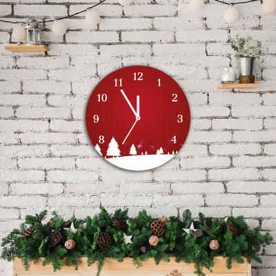 Glass Kitchen Clock Christmas tree Christmas Snowflakes