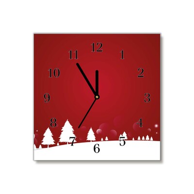 Glass Kitchen Clock Christmas tree Christmas Snowflakes