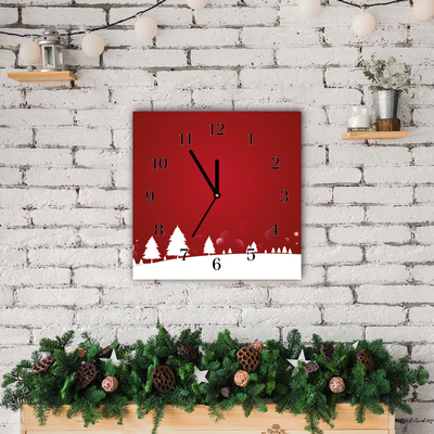 Glass Kitchen Clock Christmas tree Christmas Snowflakes