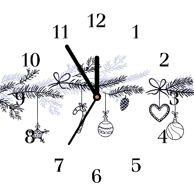 Glass Wall Clock Winter holidays Christmas Decorations