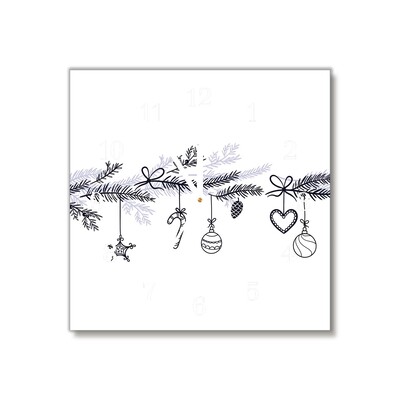 Glass Wall Clock Winter holidays Christmas Decorations