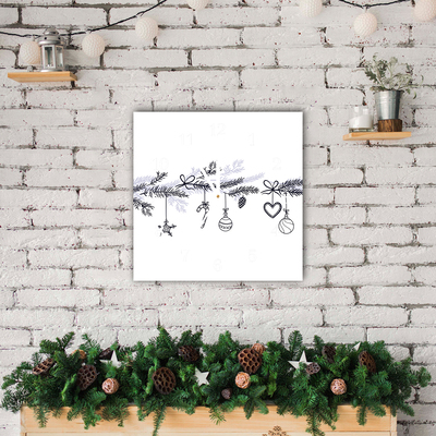Glass Wall Clock Winter holidays Christmas Decorations