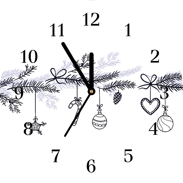 Glass Wall Clock Winter holidays Christmas Decorations