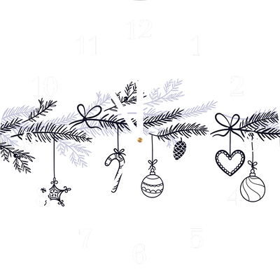 Glass Wall Clock Winter holidays Christmas Decorations