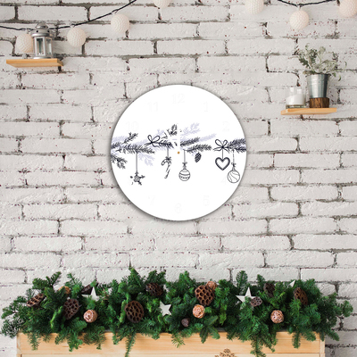 Glass Wall Clock Winter holidays Christmas Decorations