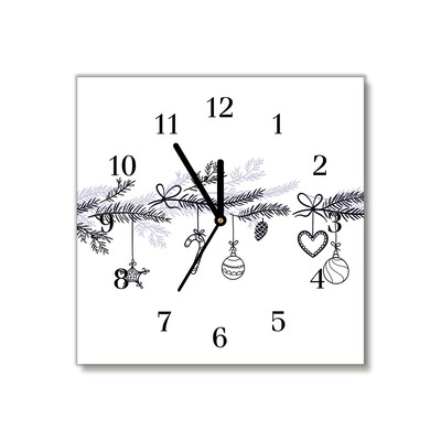 Glass Wall Clock Winter holidays Christmas Decorations