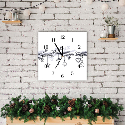 Glass Wall Clock Winter holidays Christmas Decorations