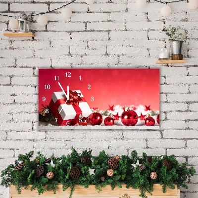 Glass Kitchen Clock Christmas Gift Christmas Snow