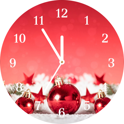 Glass Kitchen Clock Christmas Gift Christmas Snow