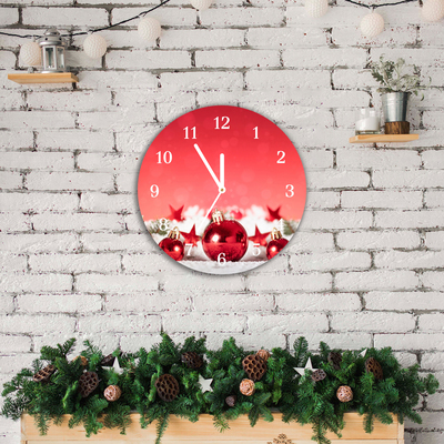 Glass Kitchen Clock Christmas Gift Christmas Snow