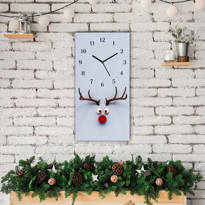 Glass Kitchen Clock Holy reindeer Rudolf