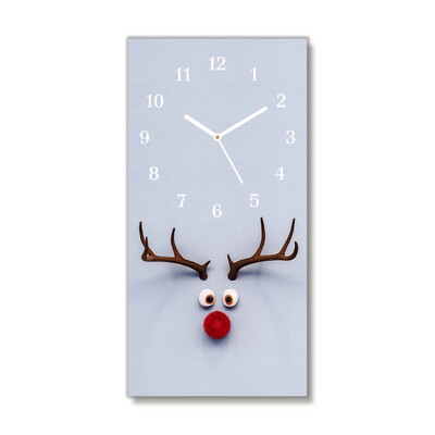 Glass Kitchen Clock Holy reindeer Rudolf