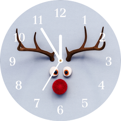 Glass Kitchen Clock Holy reindeer Rudolf