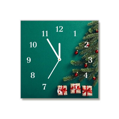 Glass Wall Clock Square Winter Holiday Christmas Gifts