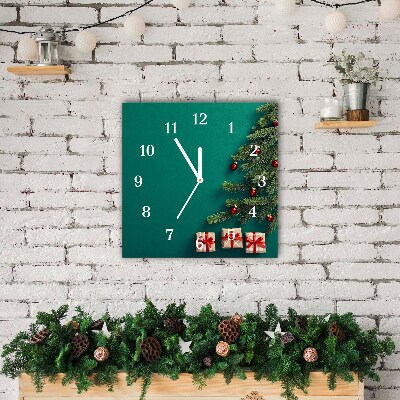 Glass Wall Clock Square Winter Holiday Christmas Gifts
