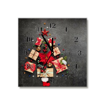 Glass Wall Clock Square Abstraction Christmas Gifts