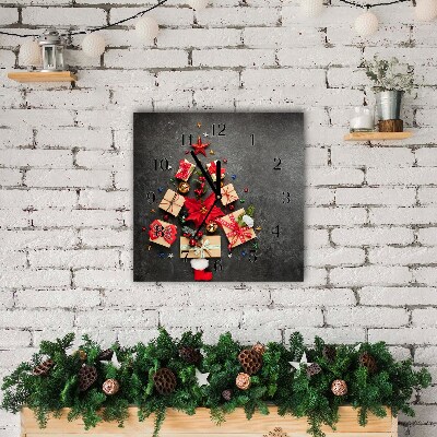 Glass Wall Clock Square Abstraction Christmas Gifts