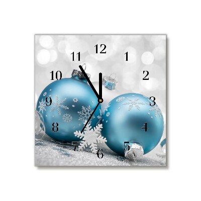 Glass Kitchen Clock Square Baubles Winter Holiday Decorations