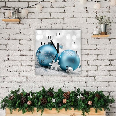 Glass Kitchen Clock Square Baubles Winter Holiday Decorations