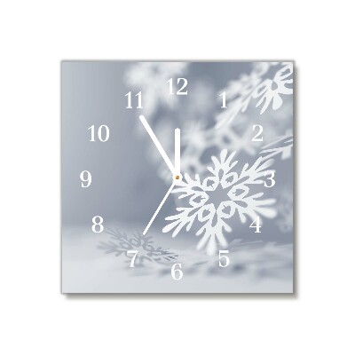 Glass Wall Clock Square Snowflake Christmas Decoration