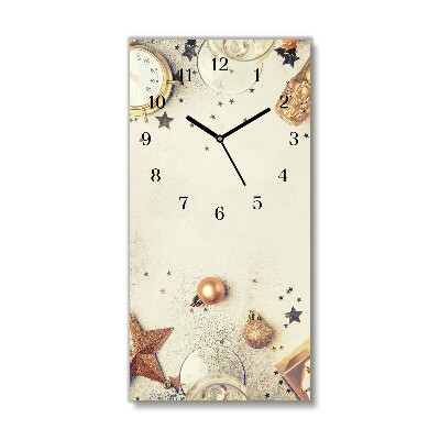 Glass Wall Clock Christmas Baubles