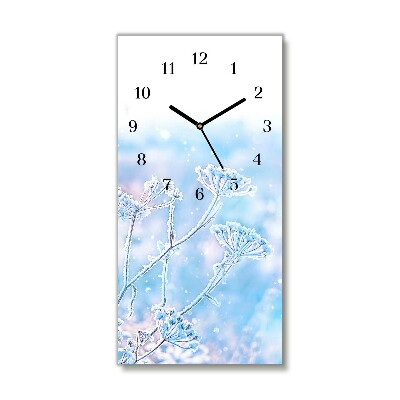 Glass Wall Clock Winter Snow Christmas