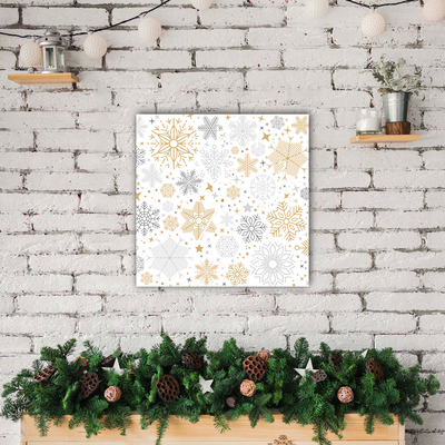 Glass Kitchen Clock Snowflakes Christmas Winter