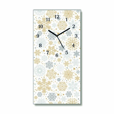 Glass Kitchen Clock Snowflakes Christmas Winter