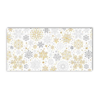 Glass Kitchen Clock Snowflakes Christmas Winter