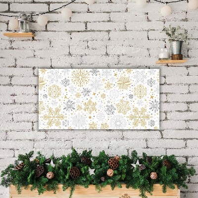 Glass Kitchen Clock Snowflakes Christmas Winter