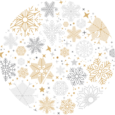 Glass Kitchen Clock Snowflakes Christmas Winter